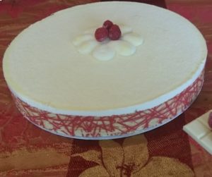 Entremet Chocolat blanc framboise
