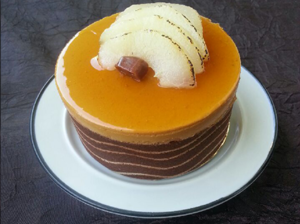 Entremet individuel caramel poire