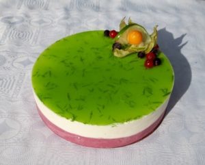 Entremet citron vert framboise